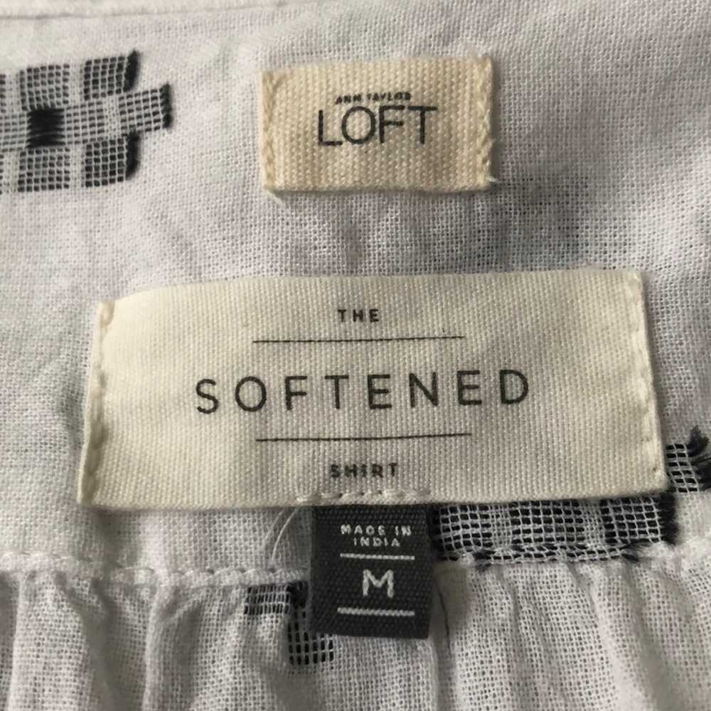 LOFT Black and white blouse - Picture 5 of 7